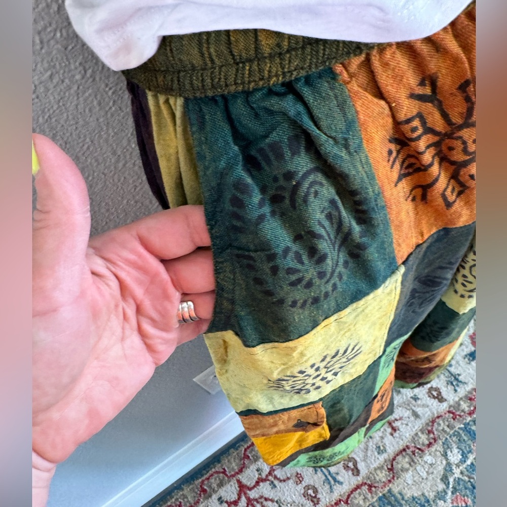 IndieGlam Cotton Patchwork Cargo Boho Pants NWT - image 5